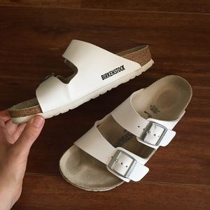 White Birkenstock sandals size 6 euro size 36